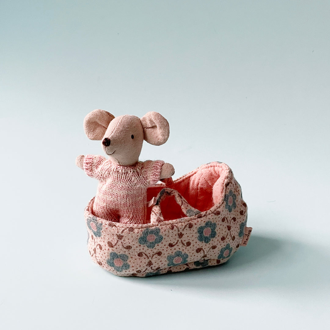 Baby Mouse in a Carry Cot