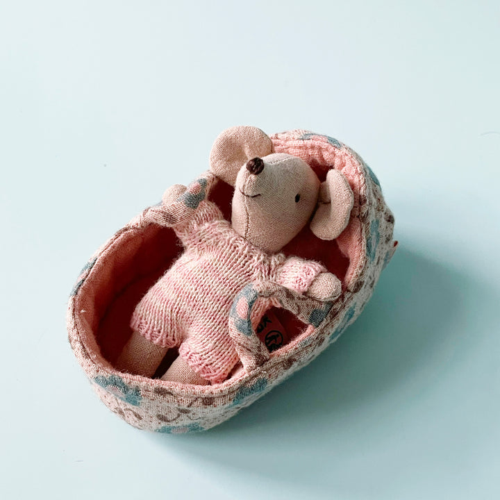 Baby Mouse in a Carry Cot