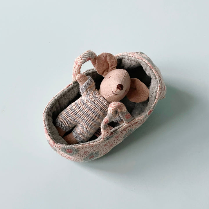 Baby Mouse in a Carry Cot