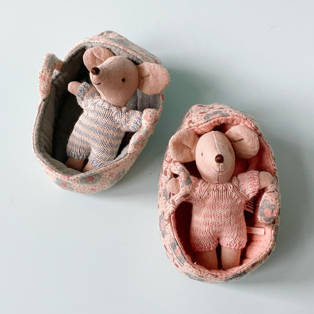 Baby Mouse in a Carry Cot