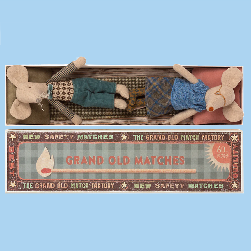 Grandma + Grandpa Mice in a Matchbox