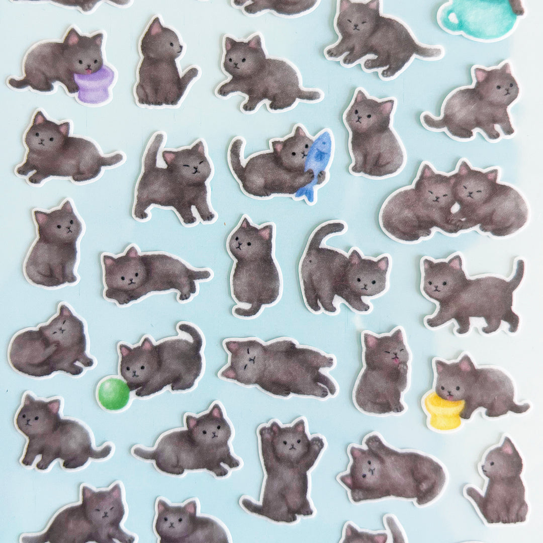 Black Kitten Washi Stickers