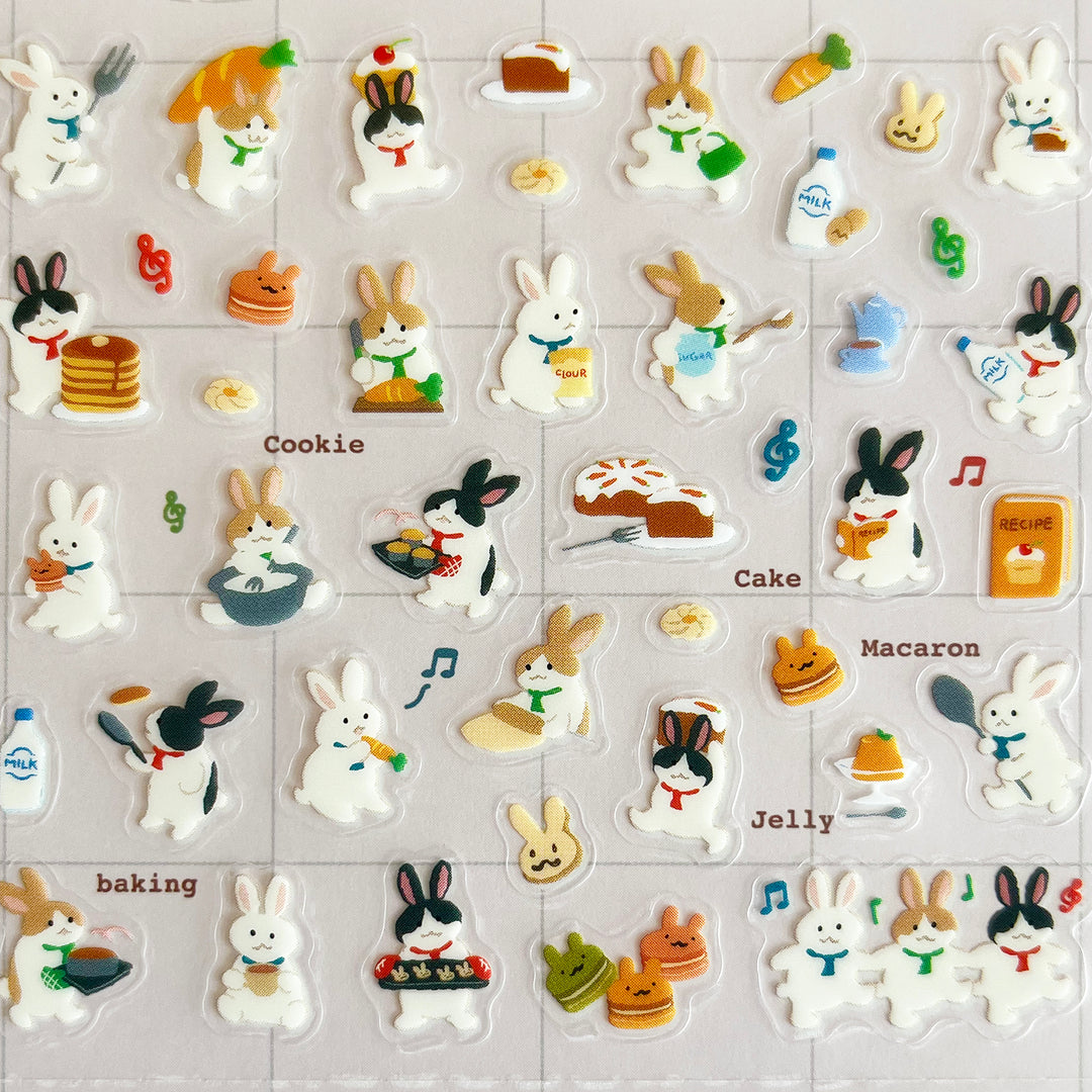Rabbits Cook! Sticker Sheet