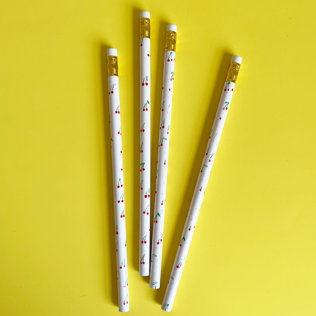 Set of 4 Illustrated Pencils
