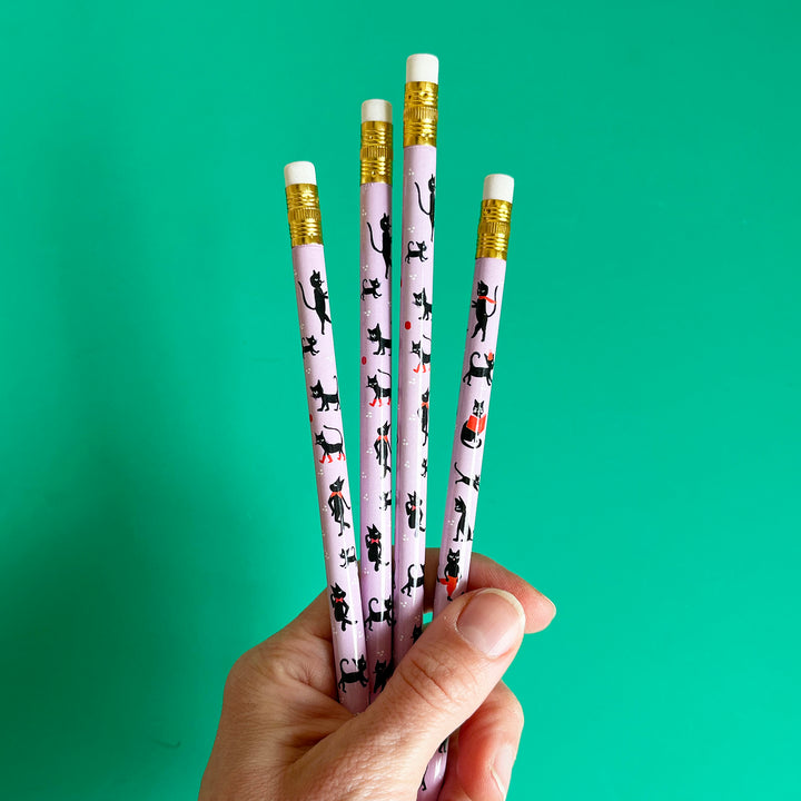 Set of 4 Illustrated Pencils
