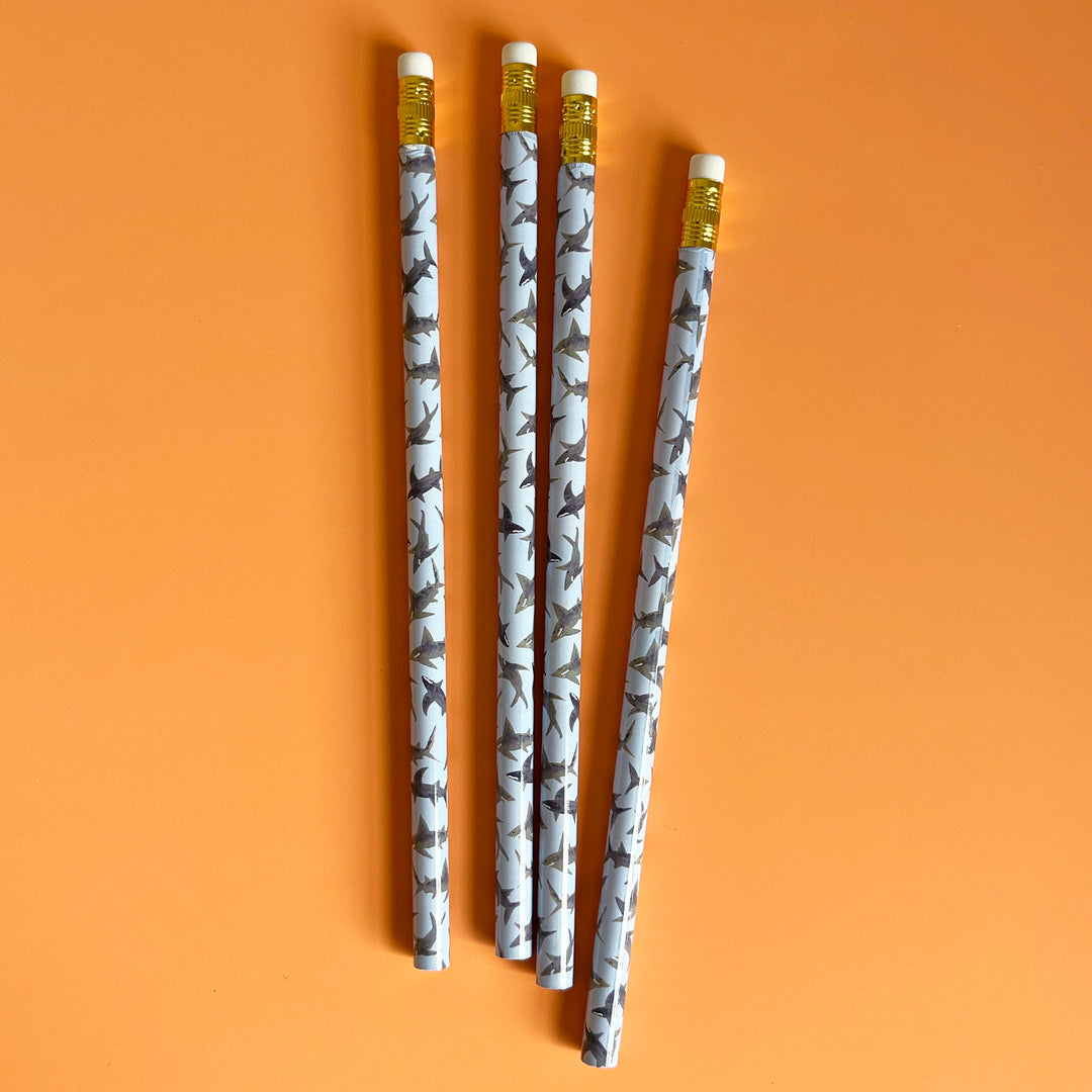 Set of 4 Illustrated Pencils