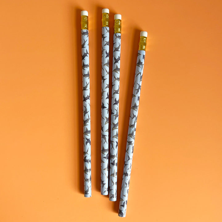 Set of 4 Illustrated Pencils