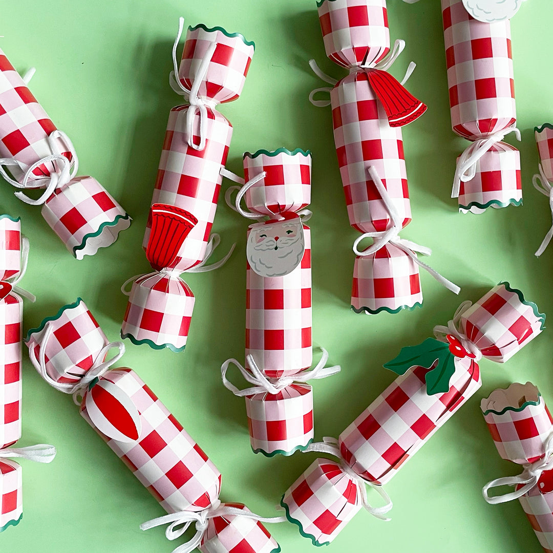 Red Gingham Christmas Crackers