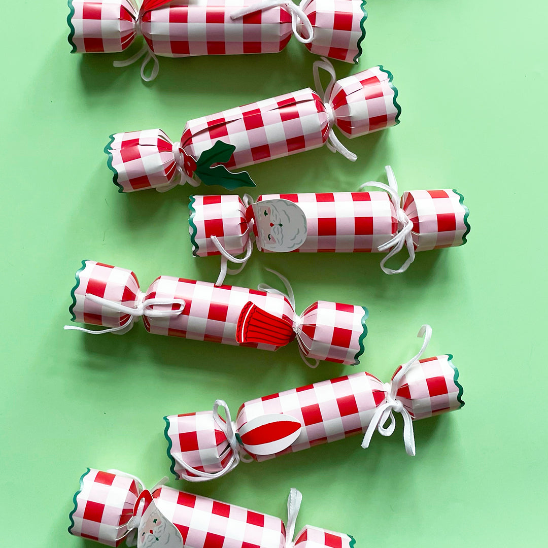 Red Gingham Christmas Crackers