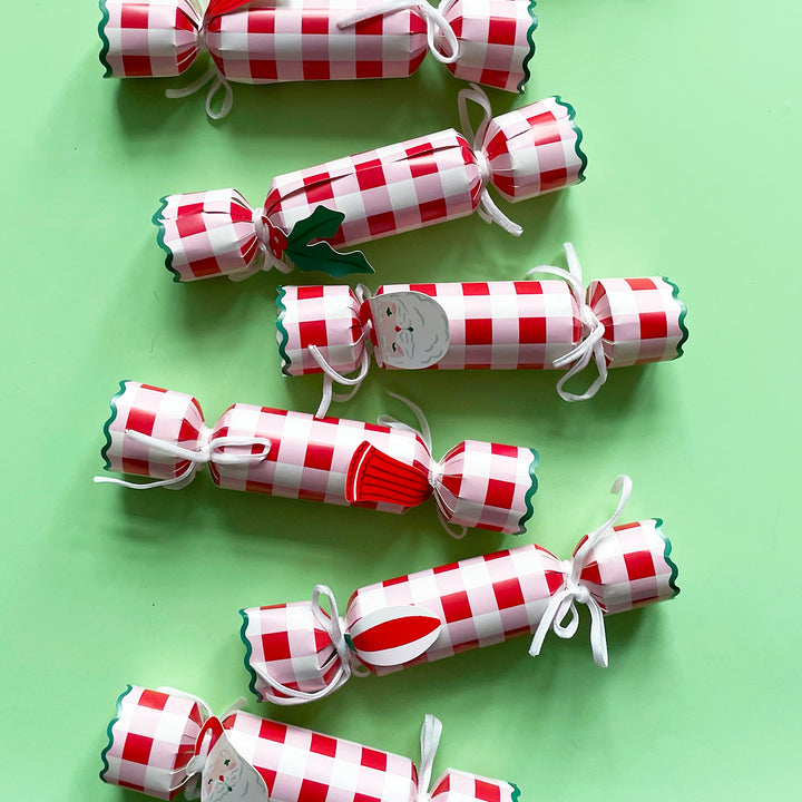 Red Gingham Christmas Crackers