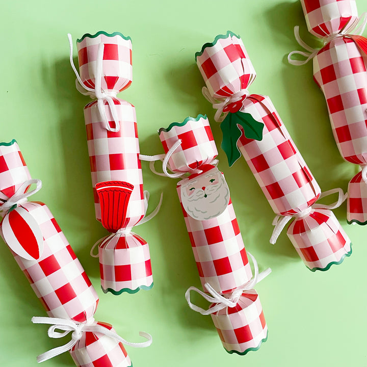 Red Gingham Christmas Crackers