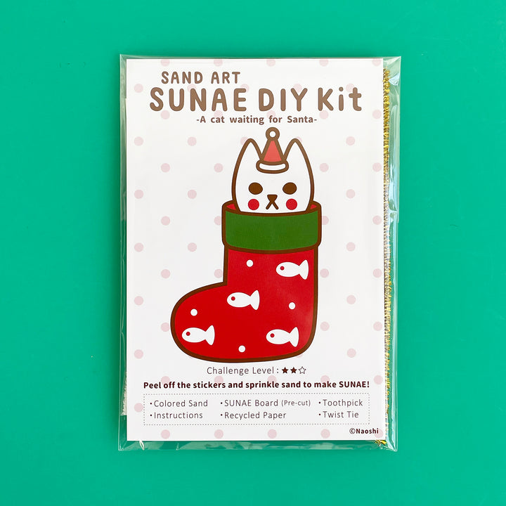 Cat Waiting for Santa Sand Art Kit