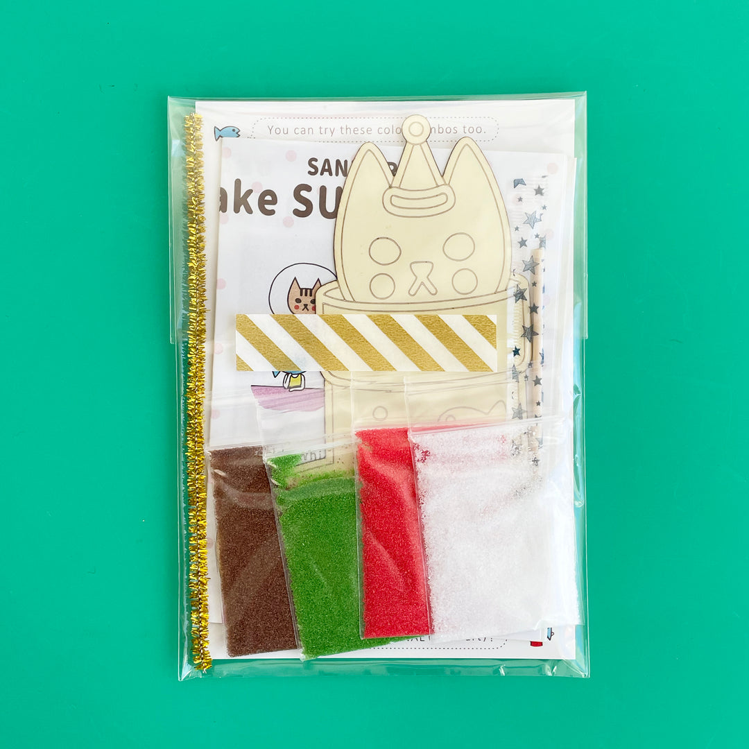 Cat Waiting for Santa Sand Art Kit