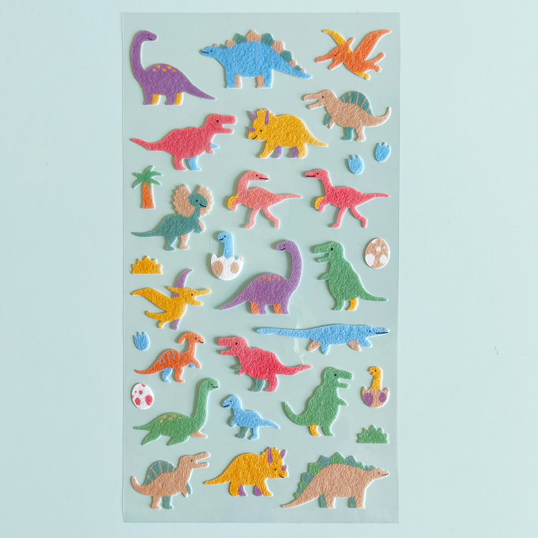 Fuzzy Dinosaurs Sticker Sheet
