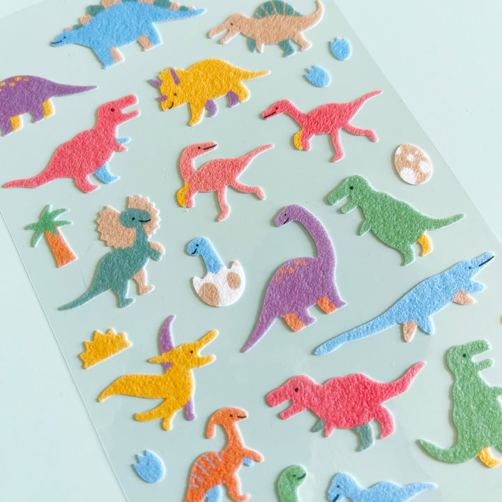 Fuzzy Dinosaurs Sticker Sheet