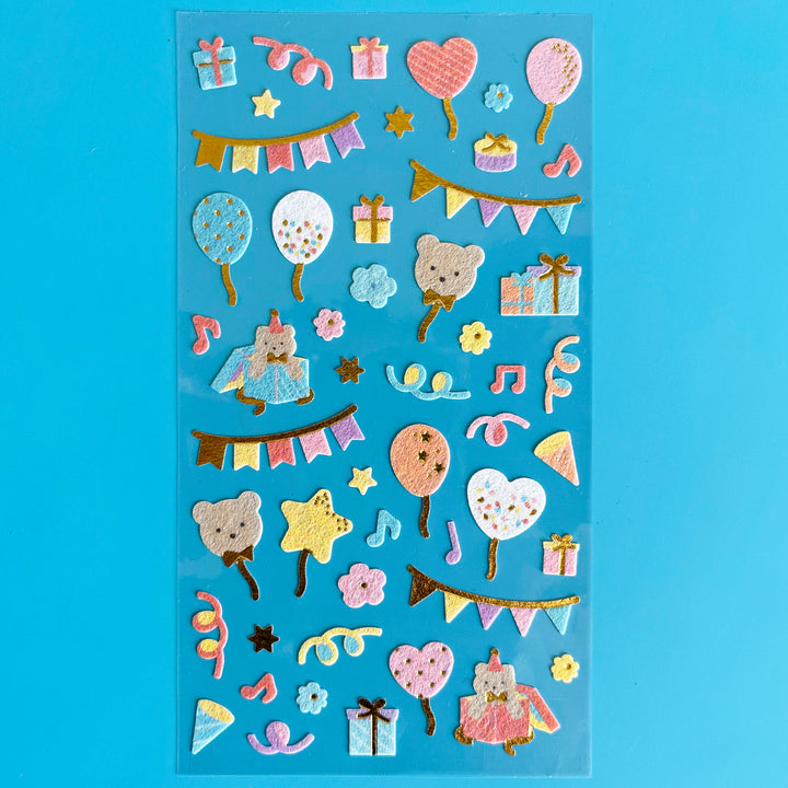 Fuzzy Birthday Sticker Sheet