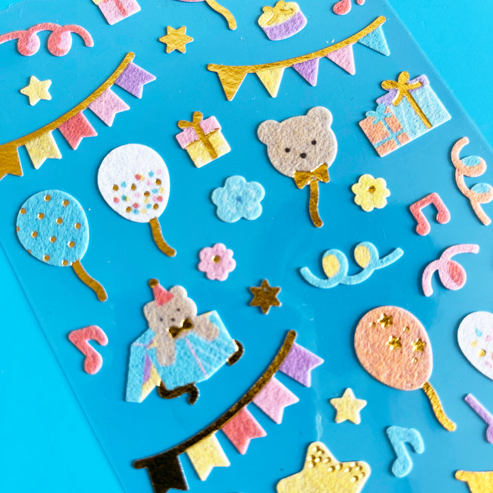 Fuzzy Birthday Sticker Sheet