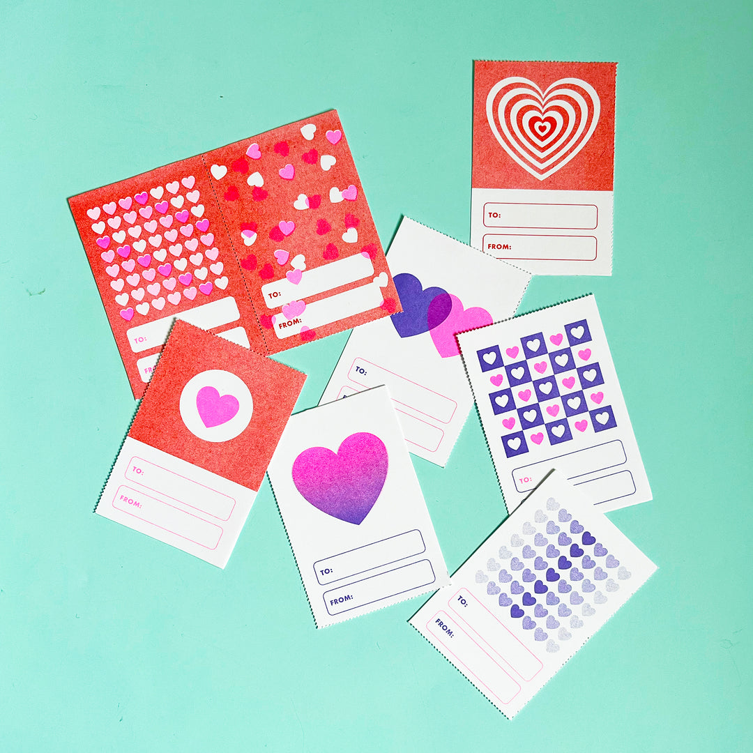 Happy Hearts Tear Away Mini Cards - Set of 16