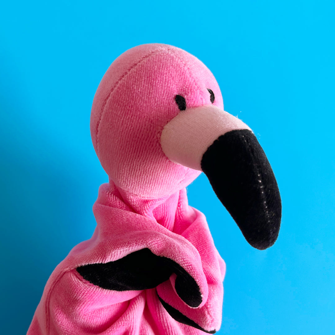 Flamingo Velour Hand Puppet