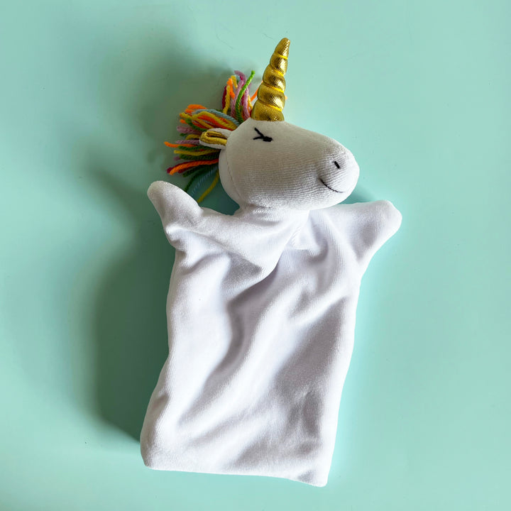 Unicorn Velour Hand Puppet