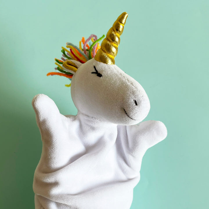 Unicorn Velour Hand Puppet