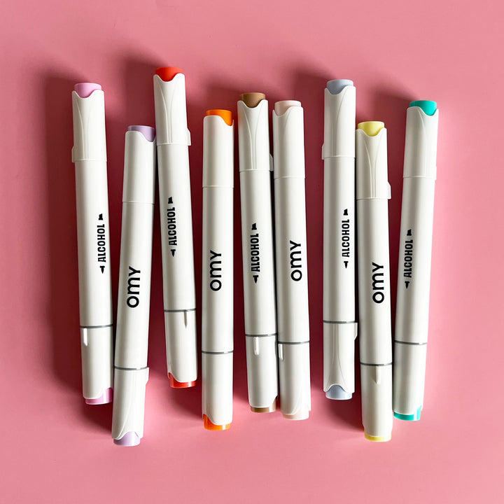 Dual Tip Alcohol Markers - Set of 9