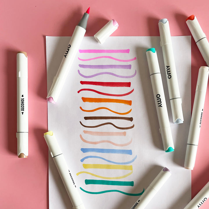 Dual Tip Alcohol Markers - Set of 9