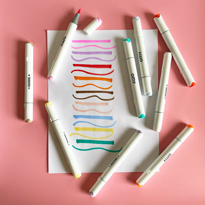 Dual Tip Alcohol Markers - Set of 9