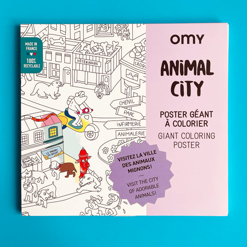Animal City Giant Coloring Poster