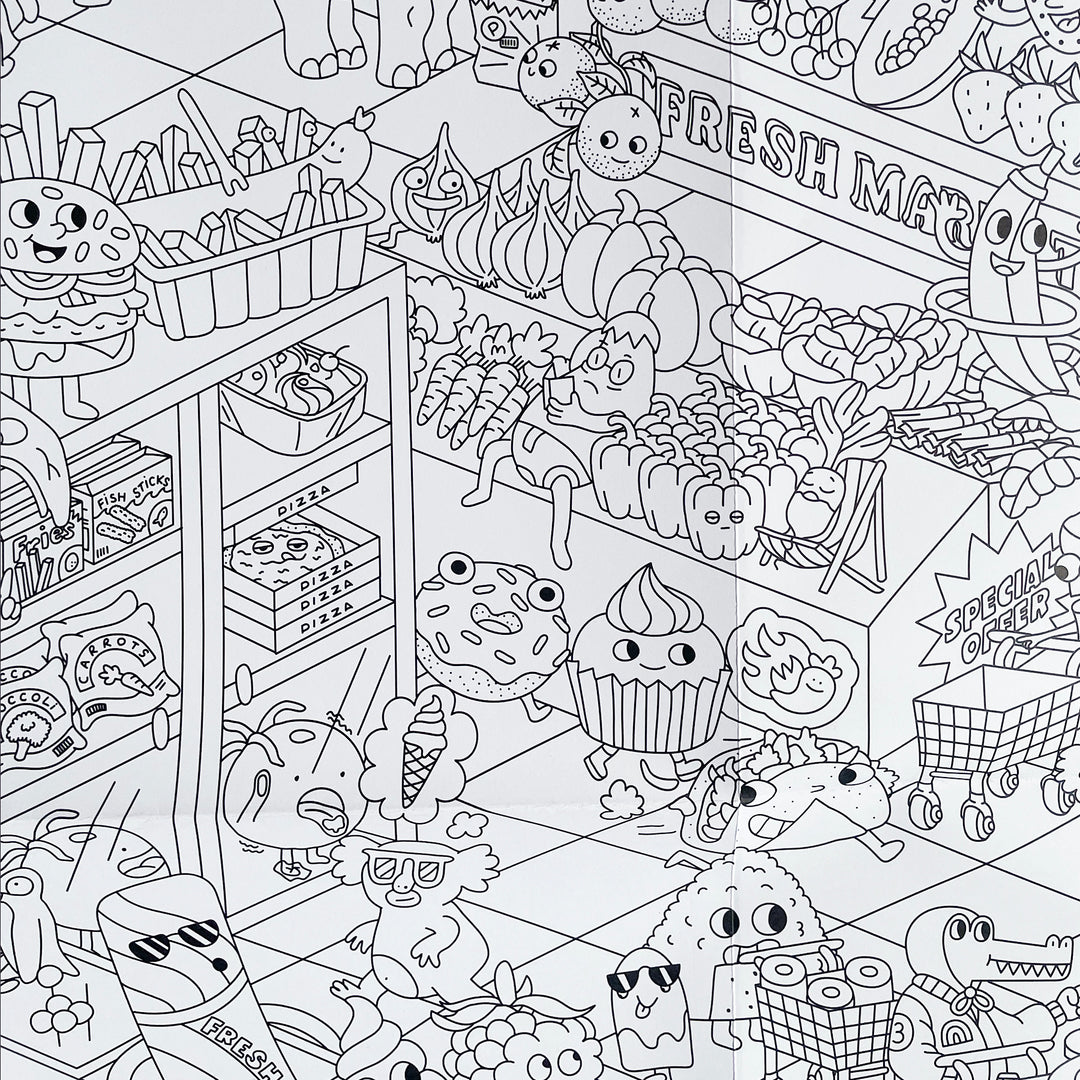 Super Market Giant Coloring Poster