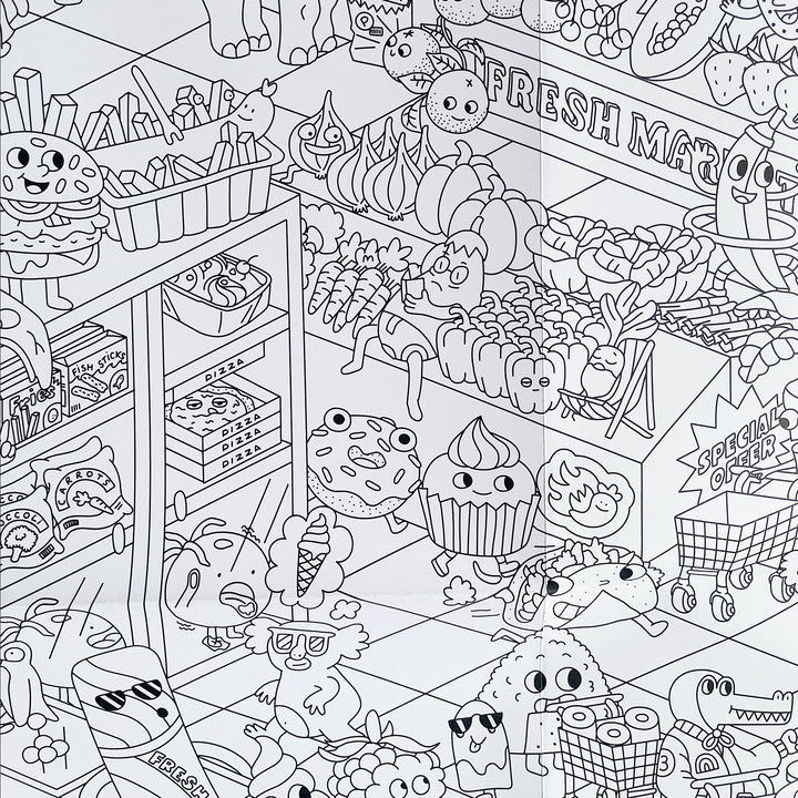 Super Market Giant Coloring Poster