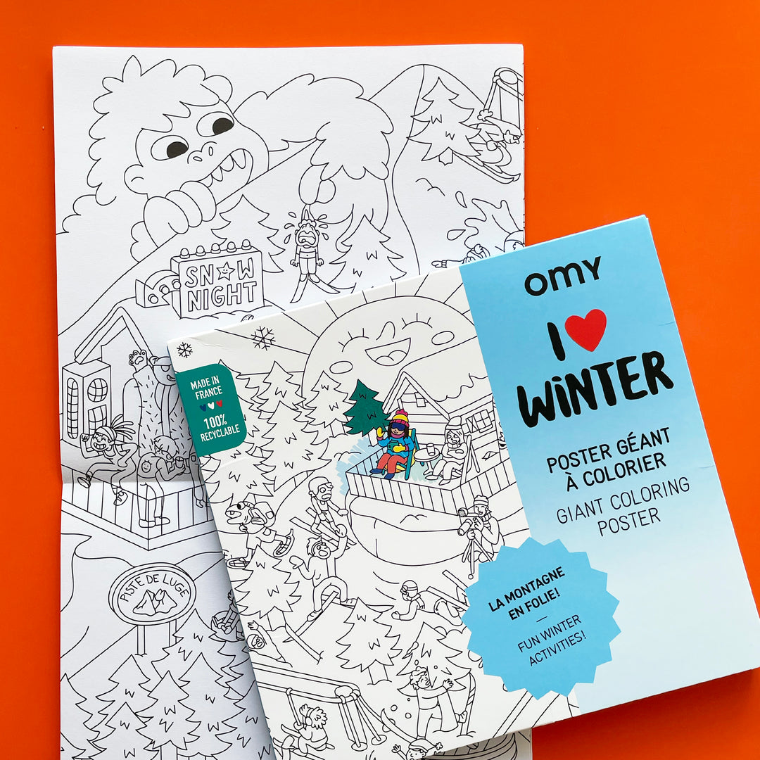 I Love Winter Giant Coloring Poster