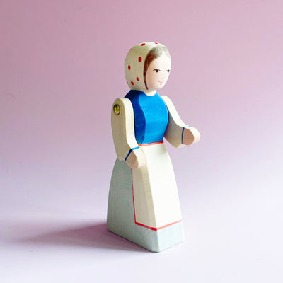 Handcrafted Wood Farm Wife Doll