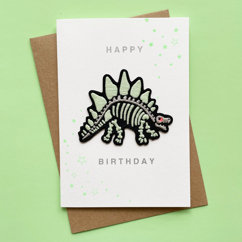 Dinosaur Skeleton Patch Card