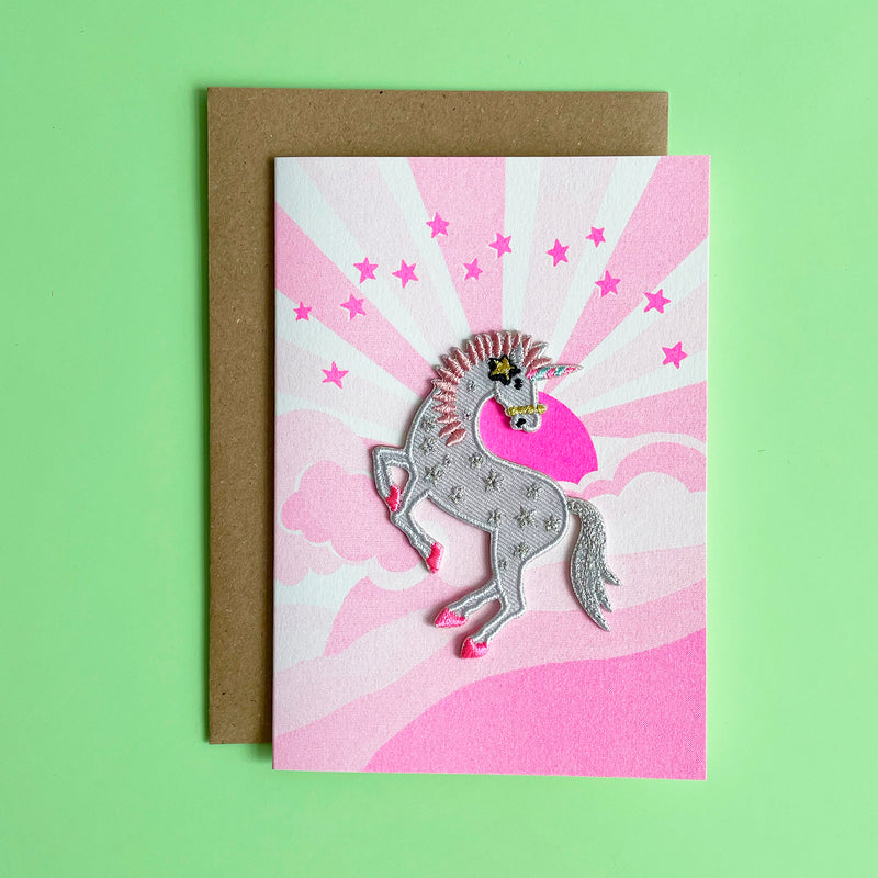 Prancing Unicorn Patch Card