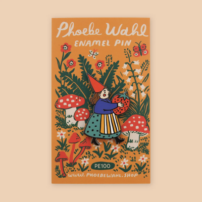 Gnome and Strawberry Enamel Pin