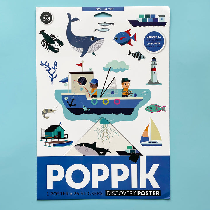 Mini Blue Sea Sticker Poster