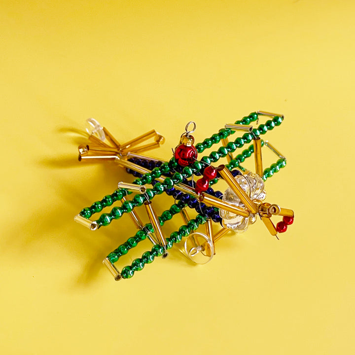 Airplane Glass Bead Ornament