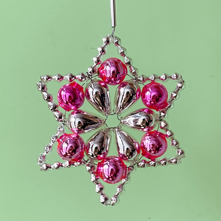 Flower Star Glass Bead Ornament