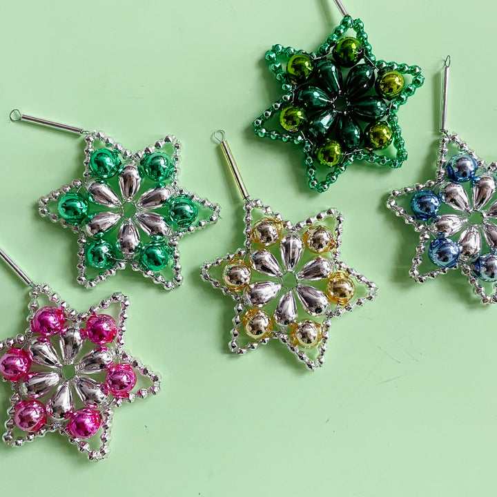 Flower Star Glass Bead Ornament