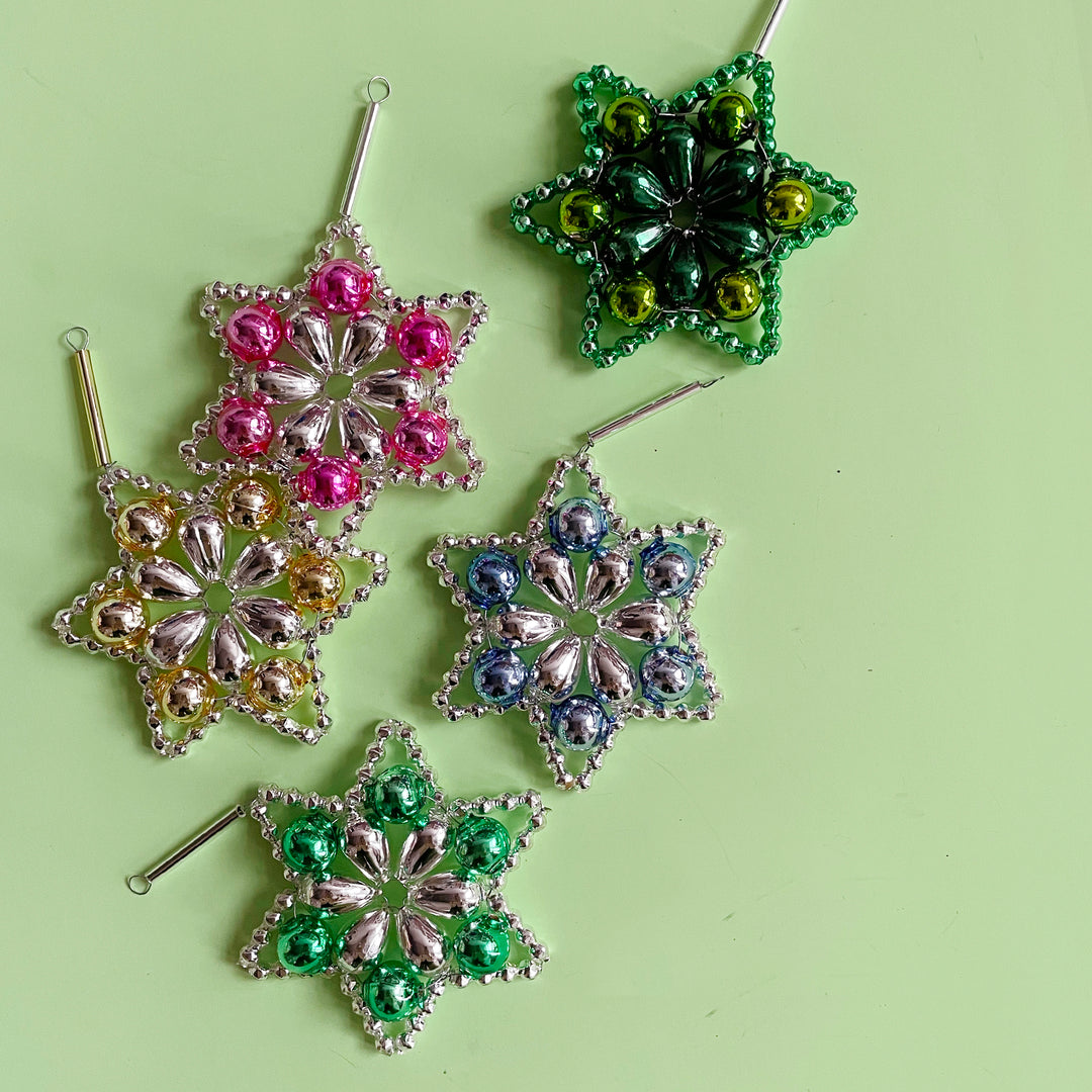 Flower Star Glass Bead Ornament