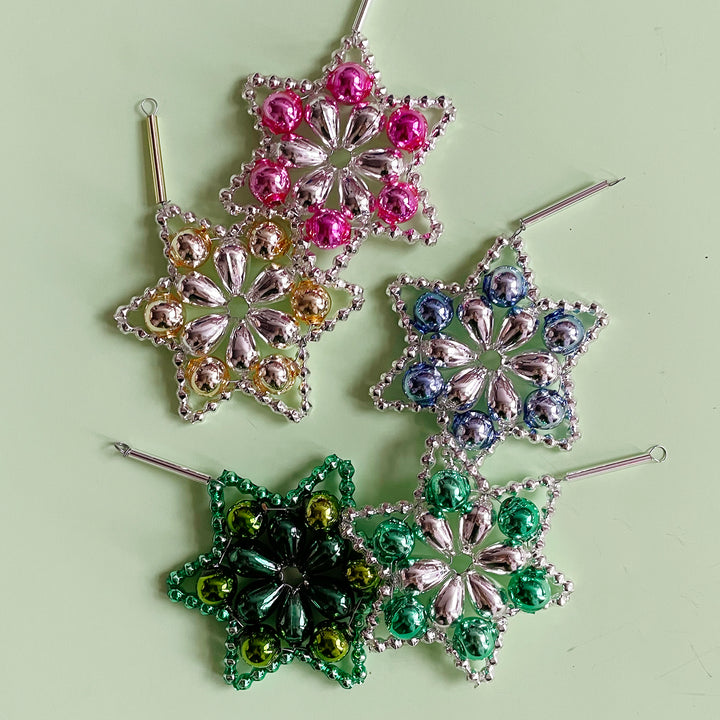 Flower Star Glass Bead Ornament