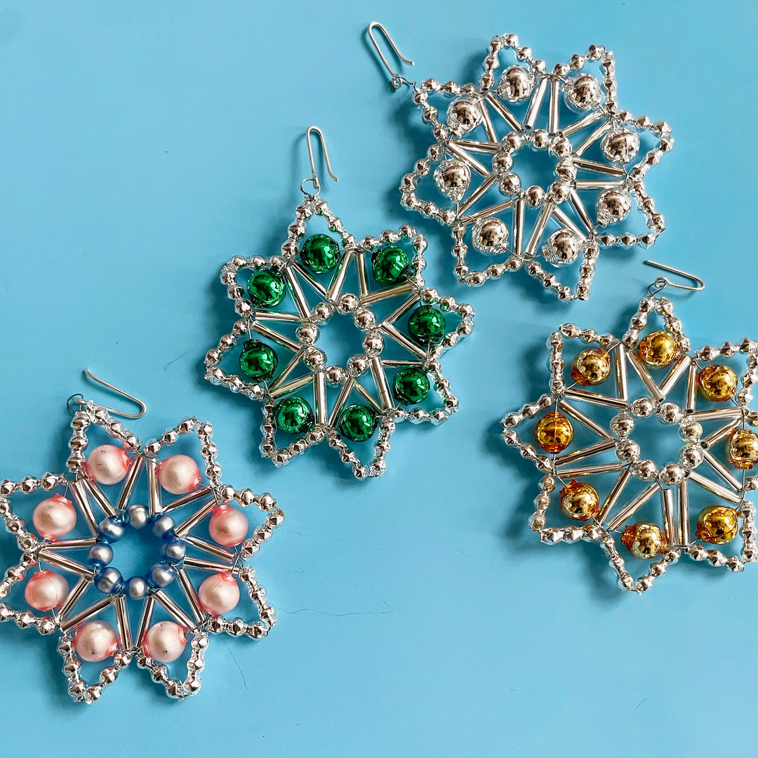 Lace Star Glass Bead Ornament