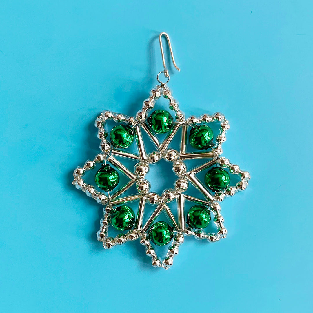 Lace Star Glass Bead Ornament