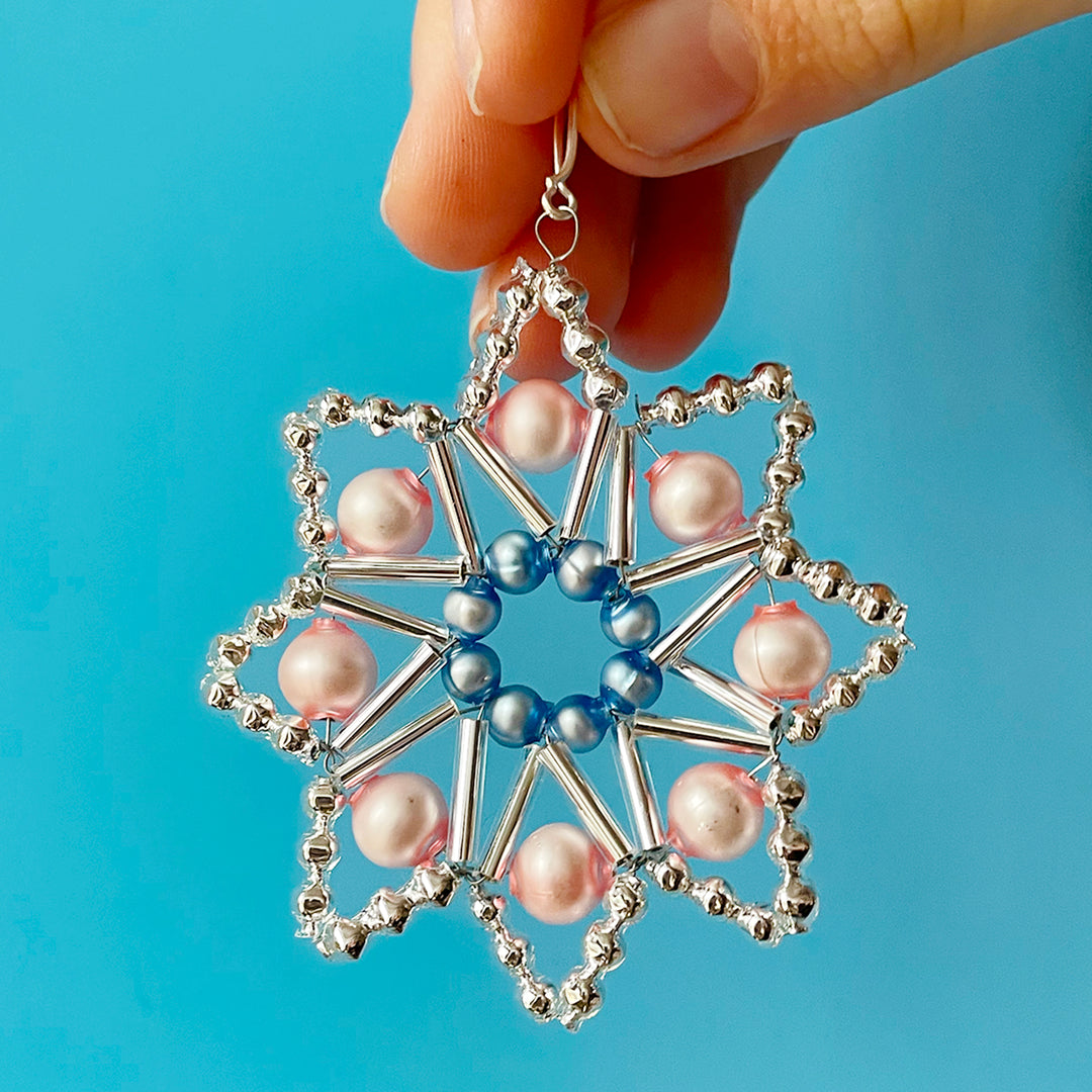 Lace Star Glass Bead Ornament