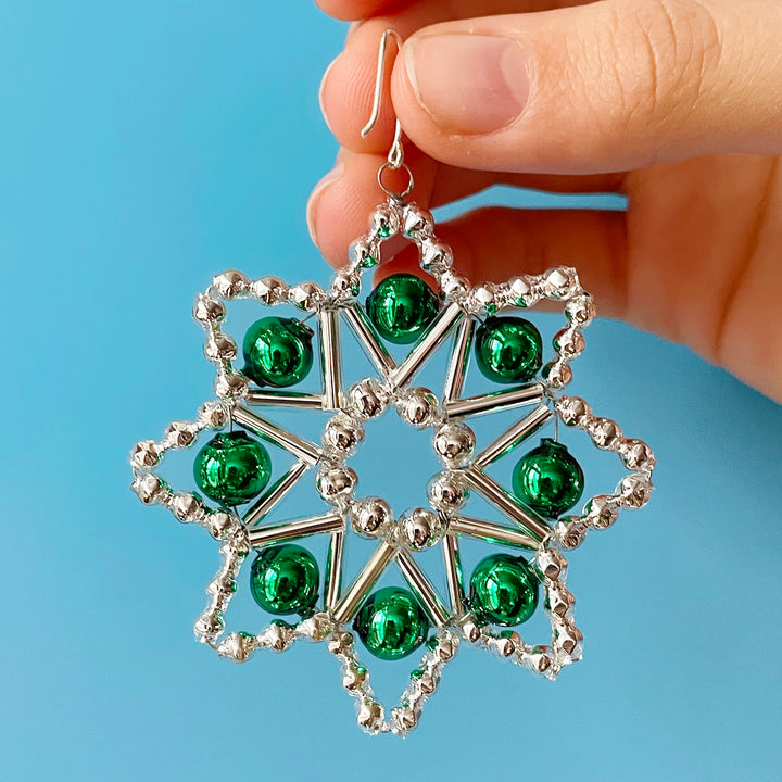 Lace Star Glass Bead Ornament