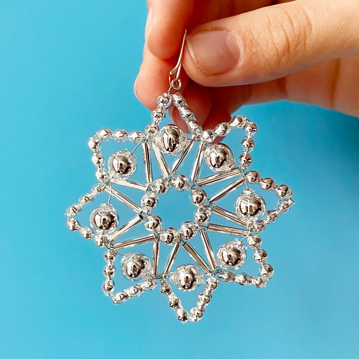 Lace Star Glass Bead Ornament