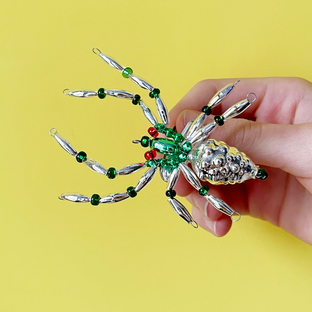 Spider Glass Bead Clip Ornament