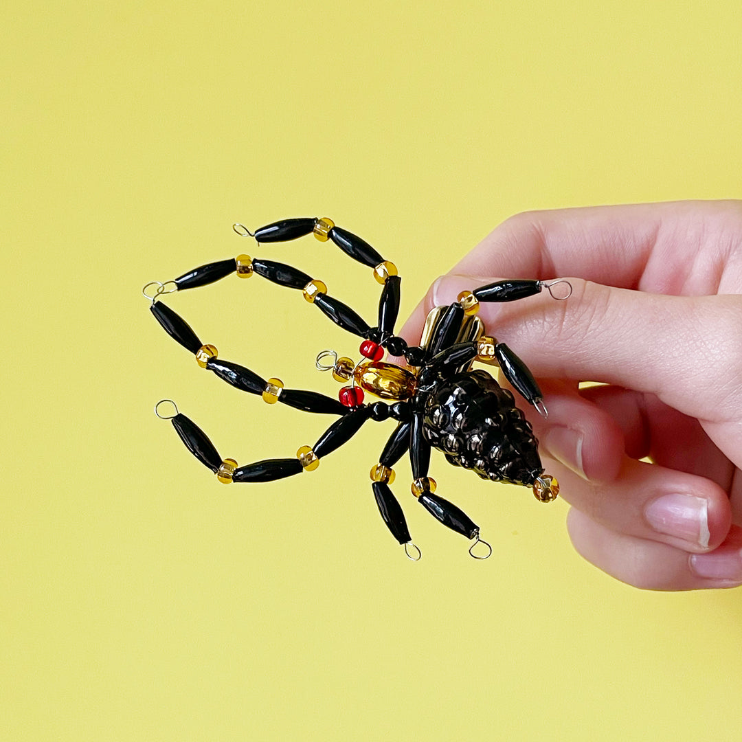 Spider Glass Bead Clip Ornament