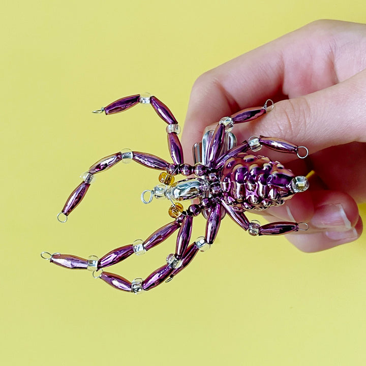 Spider Glass Bead Clip Ornament